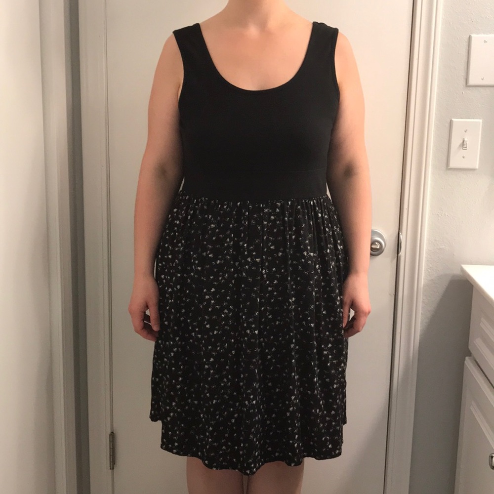 Torrid size 1 black dress with floral skirt